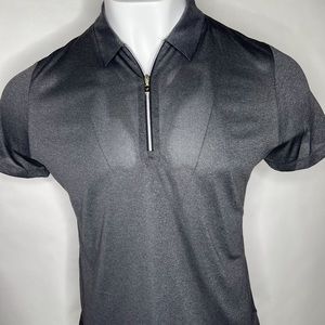 Callaway Black Heather Chest Zip Golf Polo